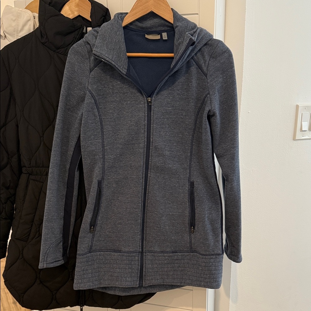 Athleta Heather Blue Zip-Up Hoodie
